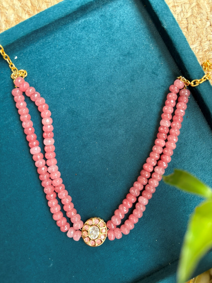 Blush Pink Pearl Kundan Choker