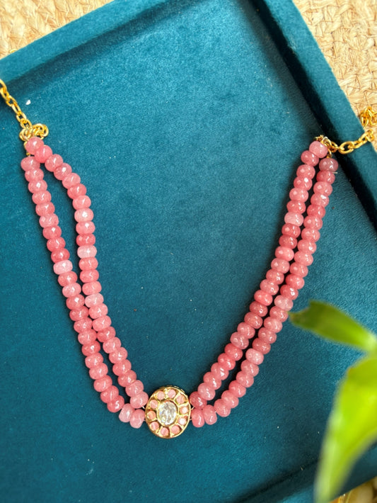 Blush Pink Pearl Kundan Choker
