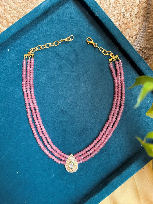 Onex Beads Kundan Necklace