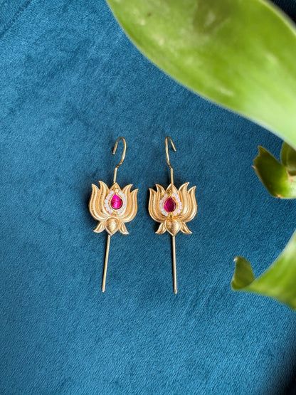 Lotus Ruby Earcuff
