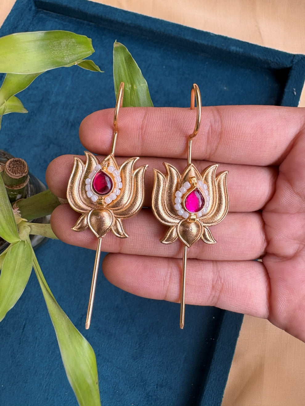 Lotus Ruby Earcuff