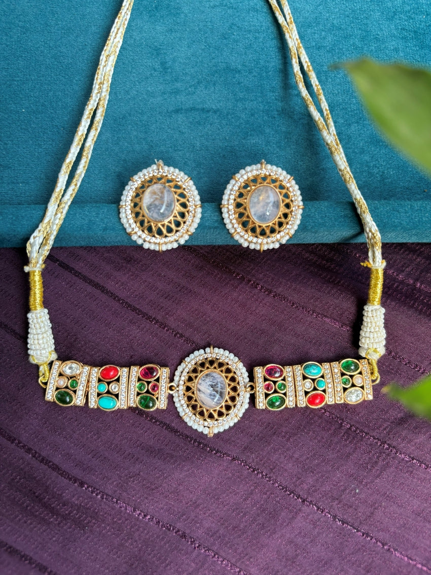 Navratna Kundan Choker Set