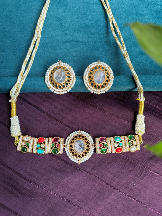 Navratna Kundan Choker Set