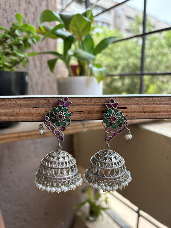 Jivika Silver Look Alike Jhumka
