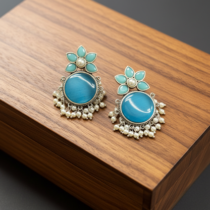Shyla Blue Stud Earrings