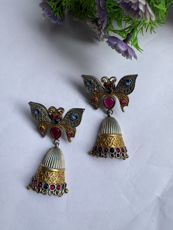 Titli Dual Tone Oxidised Earrings