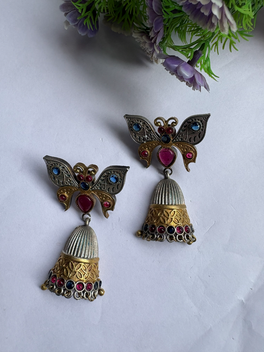 Titli Dual Tone Oxidised Earrings