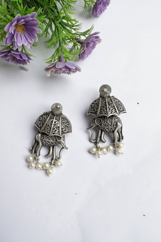 Rida Oxidised Studs