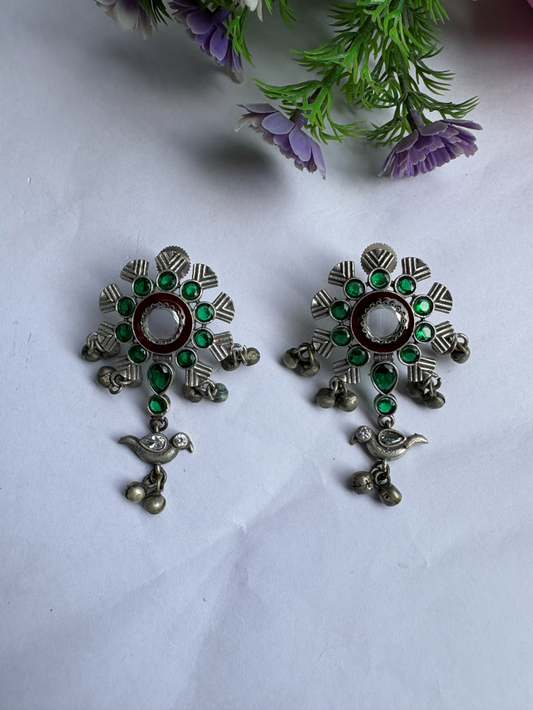 Bird Stone Stud Earrings