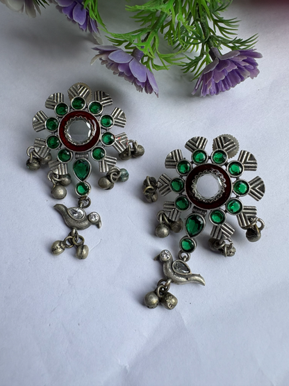 Bird Stone Stud Earrings
