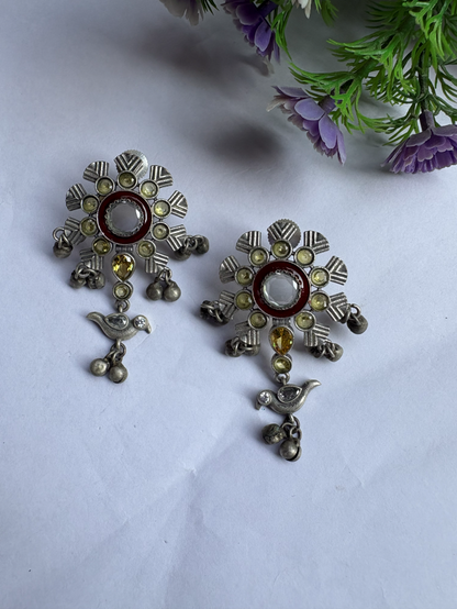 Bird Stone Stud Earrings