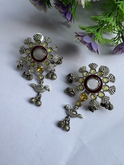 Bird Stone Stud Earrings