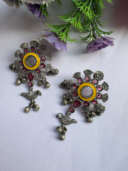 Bird Stone Stud Earrings