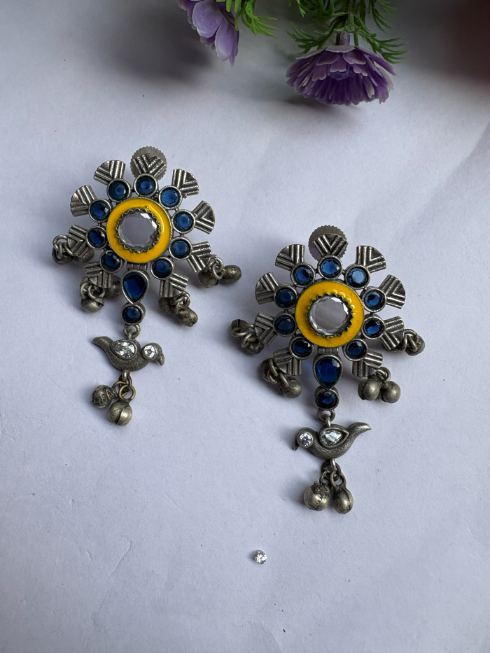 Bird Stone Stud Earrings
