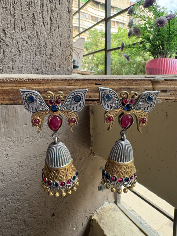 Titli Dual Tone Oxidised Earrings