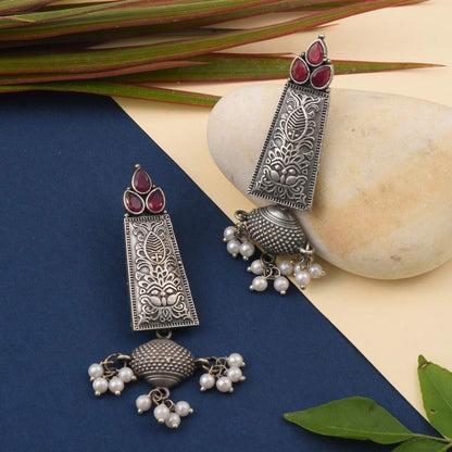 Mahira Oxidised Earrings