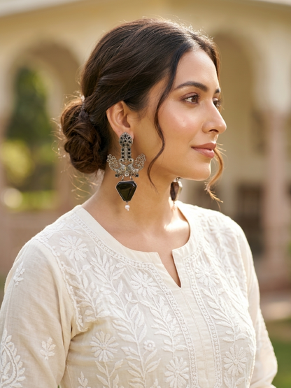 Oxidized_Stone_Earring
