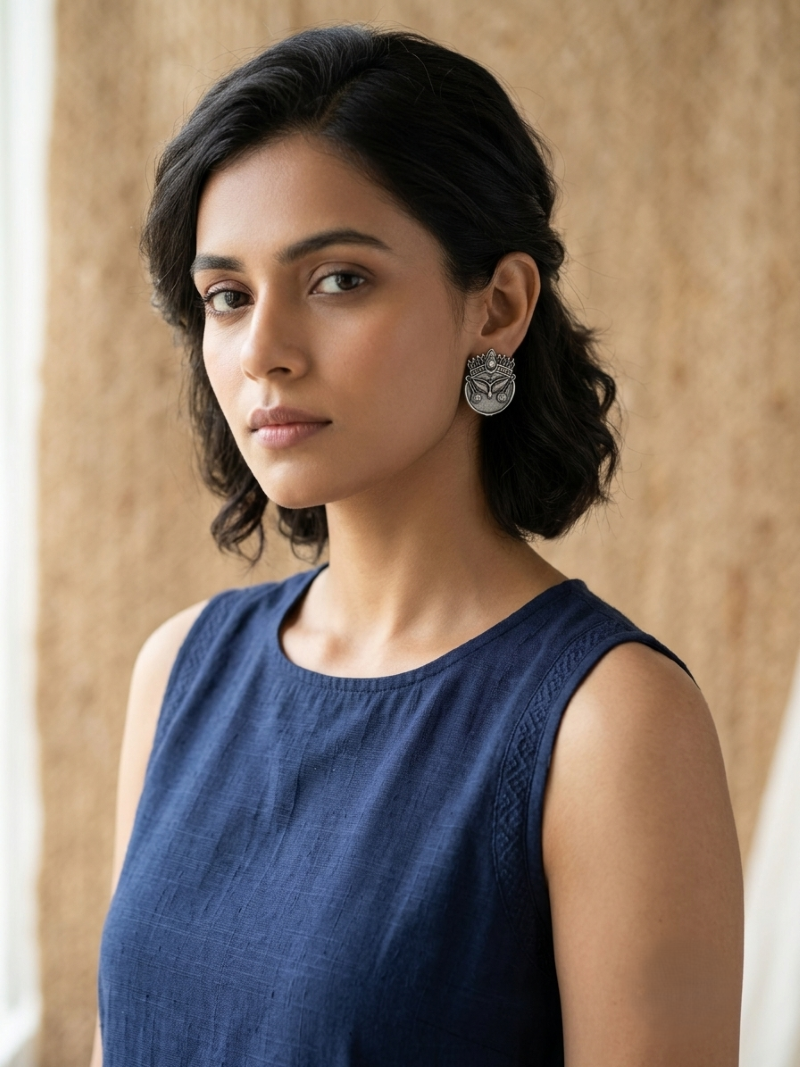  Oxidized Stud Earring