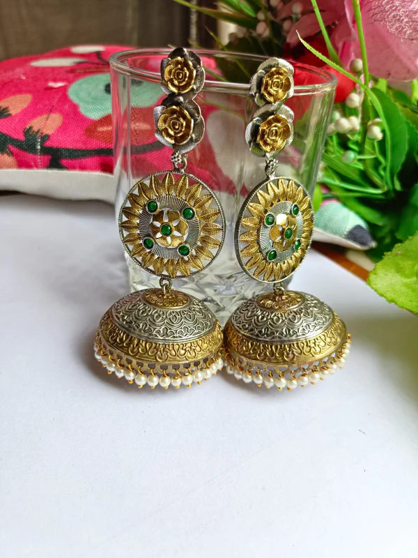 Rose Dual Tone Jhumka