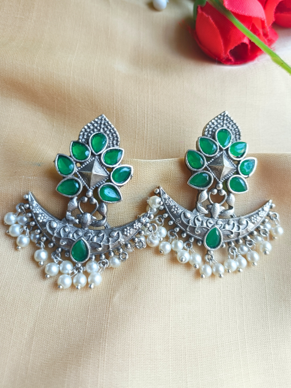 Ganika Green Earrings