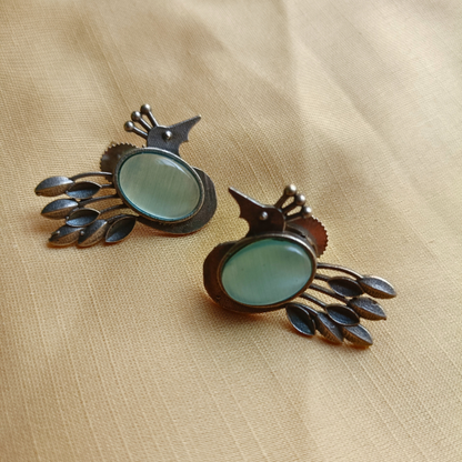 Bird Mint Stud Earrings