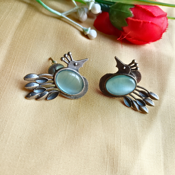 Bird Mint Stud Earrings