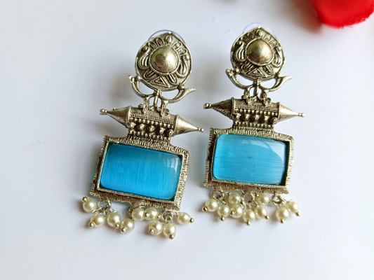 Bahti Blue Dangler Earrings