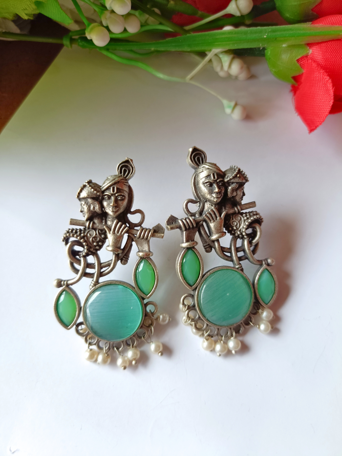 Radhey Krishna Mint Earrings