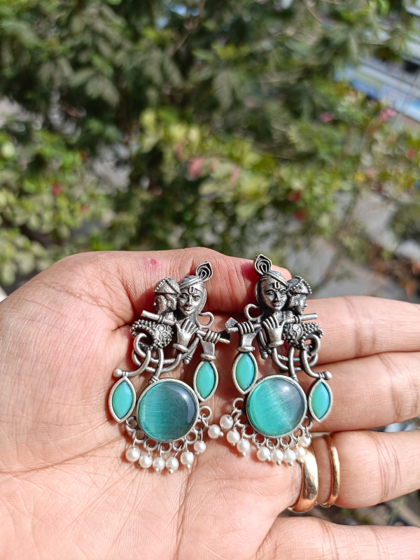 Radhey Krishna Mint Earrings