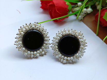 Prutha Black Stud Earrings