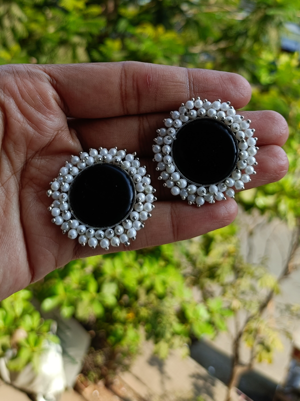 Prutha Black Stud Earrings