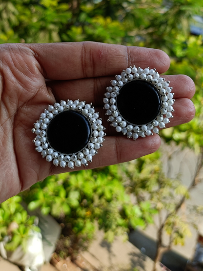 Prutha Black Stud Earrings