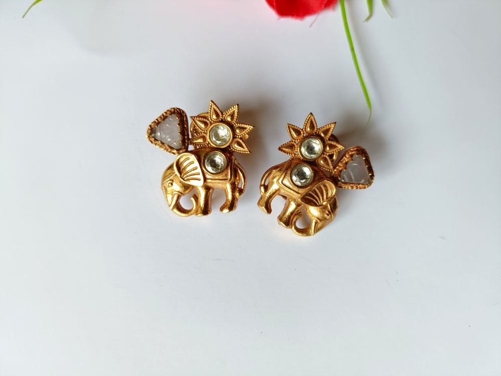 Amrapali Elephant Motifs Earrings