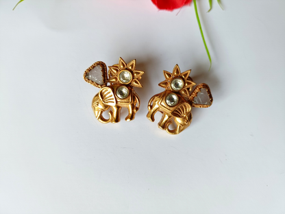 Amrapali Elephant Motifs Earrings