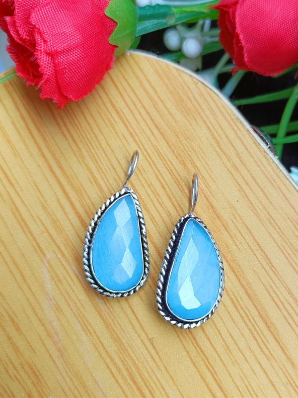 Mokshit Blue Hook Earrings