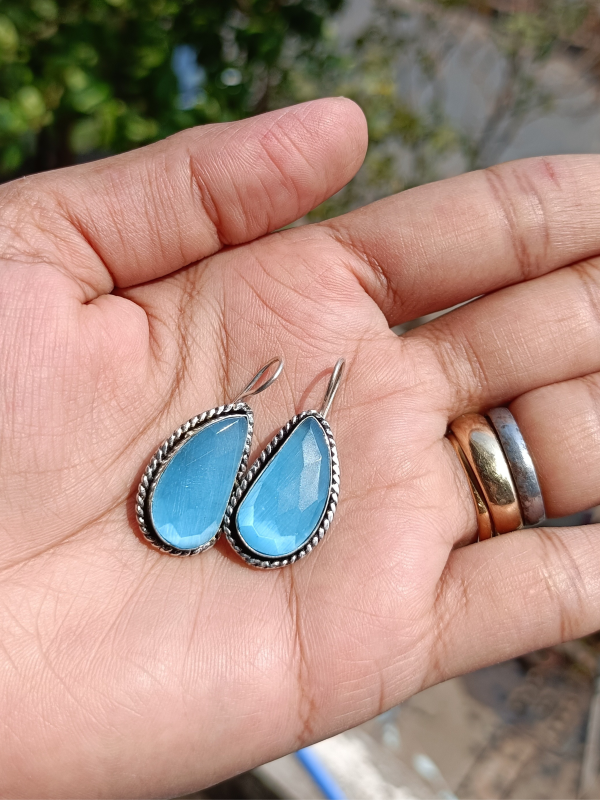 Mokshit Blue Hook Earrings