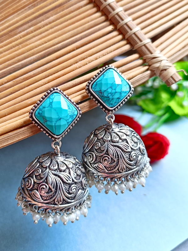 Shimara Turquoise Jhumka