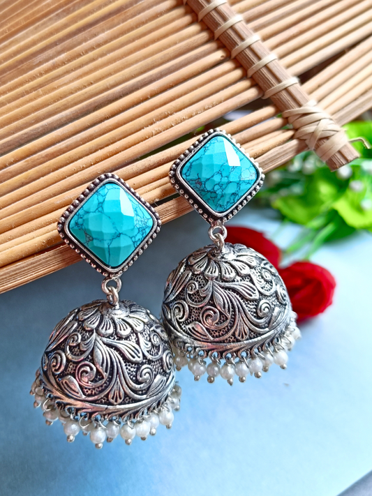 Shimara Turquoise Jhumka