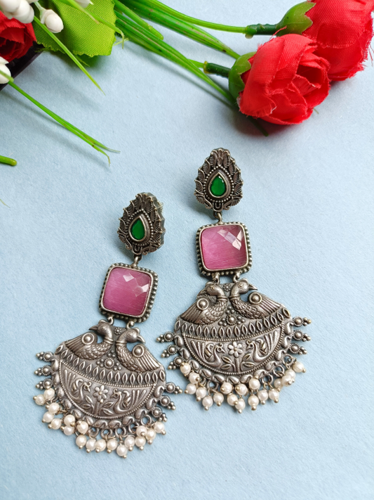 Parineeti Pink Dangler Earrings