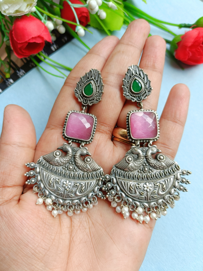 Parineeti Pink Dangler Earrings