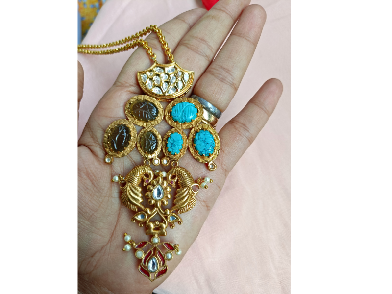 Amrapali Peacock Motif Pendant