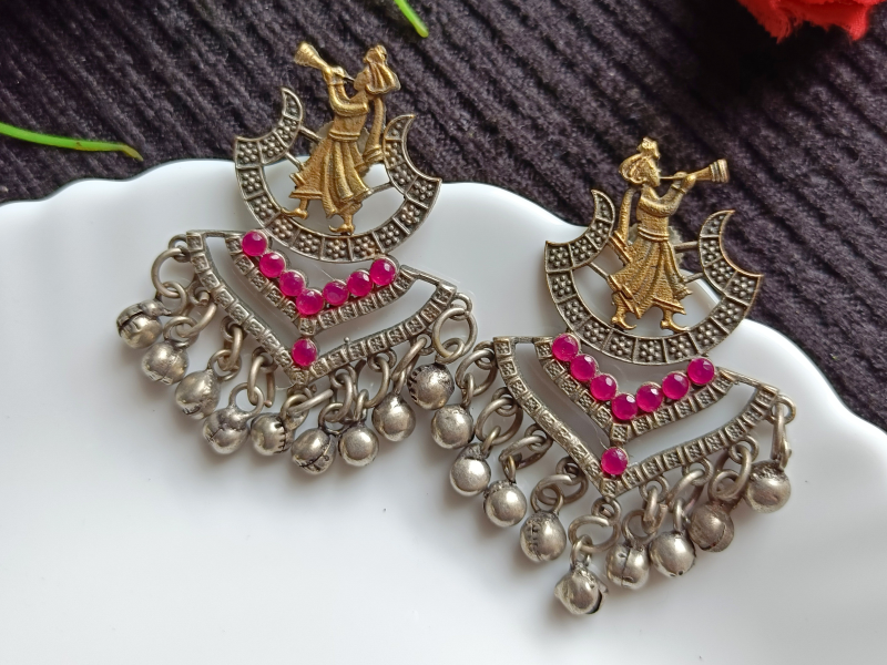 Mihika Red Dangler Earrings