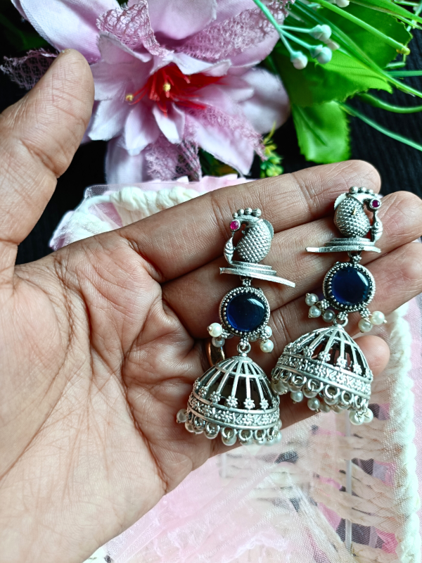 Noor Blue Jhumka Earrings