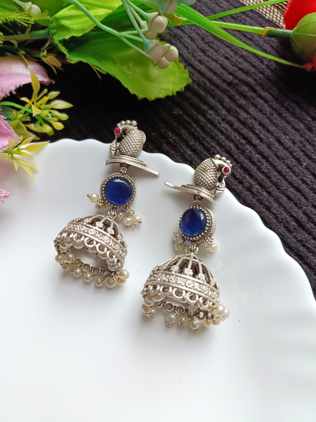 Noor Blue Jhumka Earrings