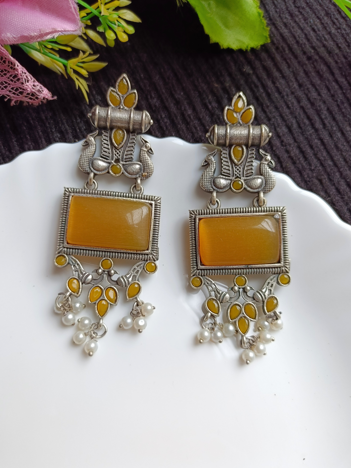 Shirmi Yellow Dangler Earrings