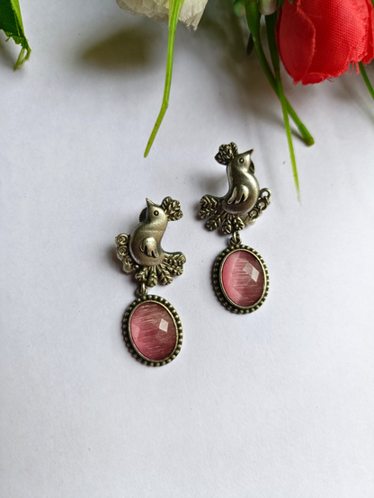 Bird Pink Earrings