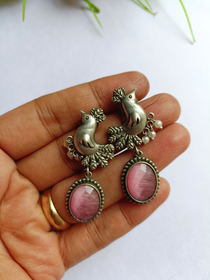 Bird Pink Earrings