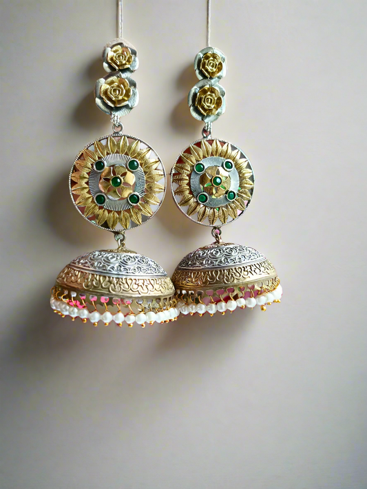 Rose Dual Tone Jhumka