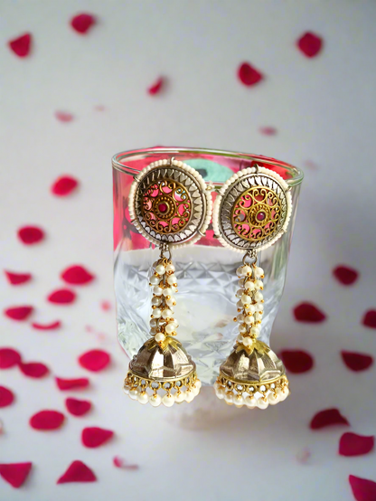 Dual Tone Pearl Jhumka