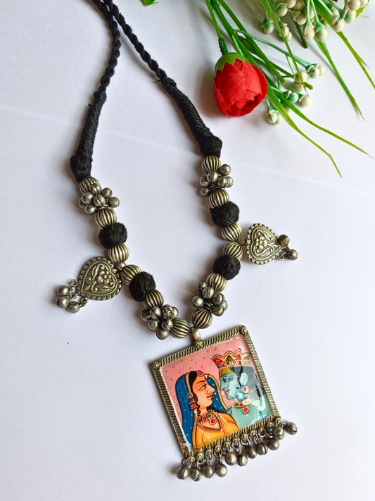 Hand Painted Radha Krishna Pendant